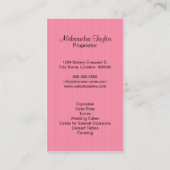 カップケーキのベーカリーのブティック 名刺 (裏面)