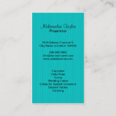 カップケーキのベーカリーのブティック 名刺 (裏面)