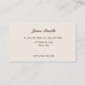 カップケーキのベーカリーのベージュエレガントなレトロのモダンは縞で飾ります 名刺 (裏面)