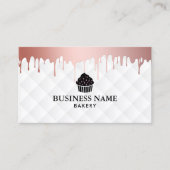 カップケーキのベーカリーのモダンのばら色の金ゴールドの滴りのエレガントなシェフ 名刺 (正面)