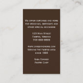 カップケーキのベーカリーの写真の名刺 名刺 (裏面)