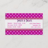 カップケーキのベーカリーの名刺の紫色 名刺 (裏面)