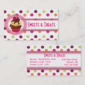 カップケーキのベーカリーの名刺 名刺 (正面/裏面)