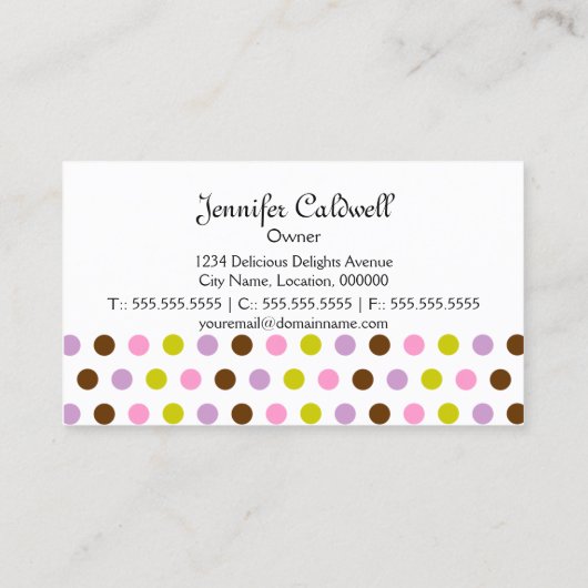 カップケーキのベーカリーの雲 名刺 (裏面)