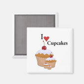 カップケーキのマグネットが大好き マグネット (正面/裏面)