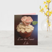 カップケーキのメッセージカード カード (黄色い花)