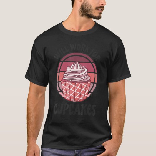 カップケーキのレトロ1 Tシャツ (正面)