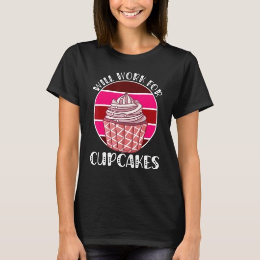 カップケーキのレトロ3 Tシャツ (正面)