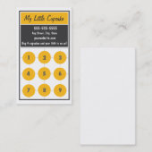 カップケーキのロイヤリティの名刺のパンチカード ロイヤリティカード (正面/裏面)