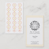 カップケーキのロイヤリティの名刺のパンチカード ロイヤリティカード (正面/裏面)