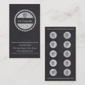 カップケーキのロイヤリティの名刺 ロイヤリティカード (正面/裏面)