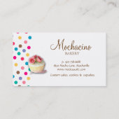 カップケーキの名刺のかわいい水玉模様 名刺 (裏面)