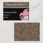 カップケーキの名刺のチータのアニマルプリント 名刺 (正面/裏面)