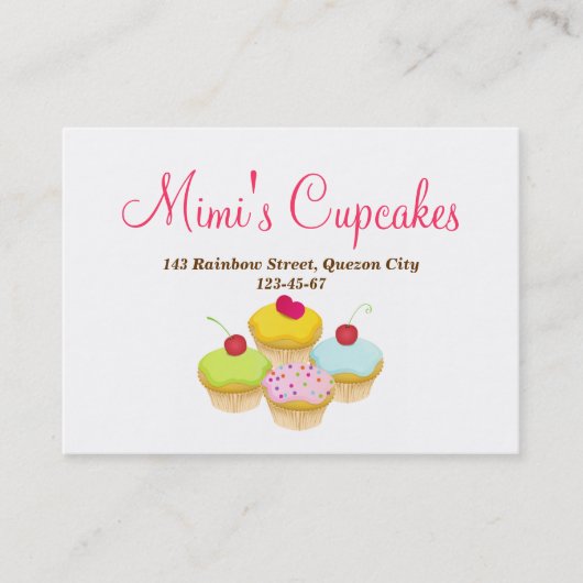 カップケーキの名刺のテンプレート 名刺 (正面)