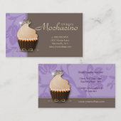 カップケーキの名刺の王冠の紫色ブラウン 名刺 (正面/裏面)