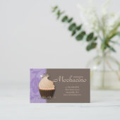 カップケーキの名刺の王冠の紫色ブラウン 名刺 (スタンド正面)