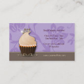 カップケーキの名刺の王冠の紫色ブラウン 名刺 (裏面)