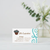 カップケーキの名刺(青い) 名刺 (スタンド正面)