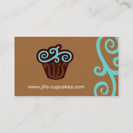 カップケーキの名刺(青い) 名刺 (裏面)