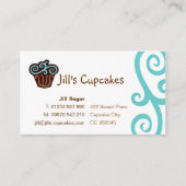 カップケーキの名刺(青い) 名刺 (正面)