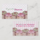 カップケーキの天国のシックな名刺 名刺 (正面/裏面)