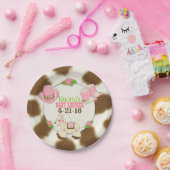 カップケーキの女性のカーボーイの女の赤ちゃんのシャワー7"紙皿 ペーパープレート (パーティー)