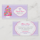 カップケーキの女王のベーカリーのラベンダーおよび明るい赤紫色 名刺 (正面/裏面)