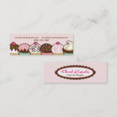 カップケーキの小型名刺の束 スキニー名刺 (正面/裏面)