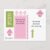 カップケーキの招待状 インビテーションポストカード (裏面)