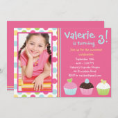 カップケーキの招待状/カップケーキの招待状の写真 招待状 (正面/裏面)