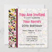 カップケーキの招待状-多彩なペンキの(ばちゃばちゃ)跳ねる 招待状 (裏面)