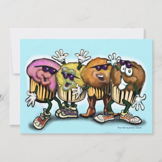 カップケーキの招待 招待状 (正面)