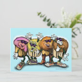 カップケーキの招待 招待状 (スタンド正面)