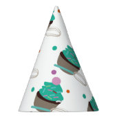 カップケーキの振り分け パーティーハット (右)