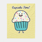 カップケーキの時間はとの甘いデザートのフォンダンを振りかけます フリースブランケット (正面)