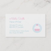 カップケーキの白いつや消しのペストリーのベーカリーのカフェ 名刺 (裏面)