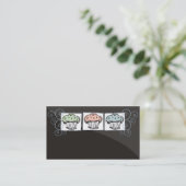 カップケーキの落書きのパン屋のベーキングの名刺2 名刺 (スタンド正面)