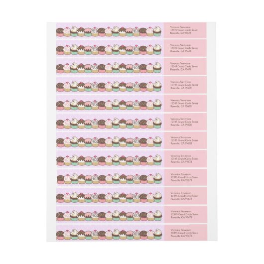 カップケーキの覆いの宛名ラベルの束 ラップアラウンドラベル (シート)