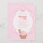 カップケーキの誕生日の招待状/カップケーキの招待状 招待状 (正面/裏面)