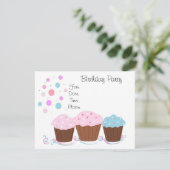 カップケーキの誕生日パーティー 招待状 (スタンド正面)