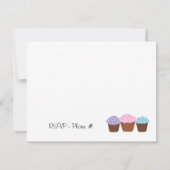 カップケーキの誕生日パーティー 招待状 (裏面)