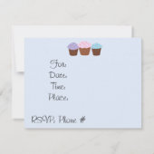 カップケーキの誕生日パーティー 招待状 (裏面)