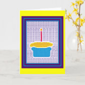 カップケーキの誕生日 カード (黄色い花)