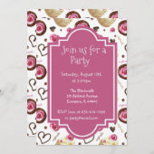 カップケーキの赤ちゃんシャワー 招待状 (正面/裏面)