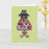 カップケーキの2人の新郎 カード (黄色い花)