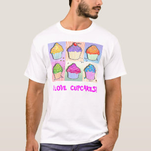 カップケーキのTシャツ、フード付きスウェットシャツ、上 Tシャツ