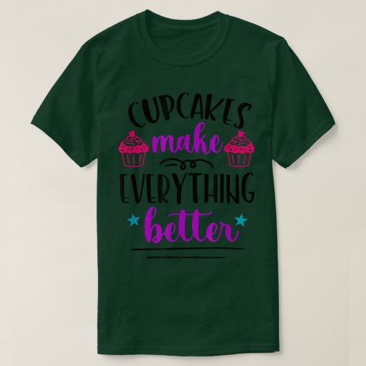 カップケーキはベーカーおもしろいベーカリー Tシャツ (デザイン正面)