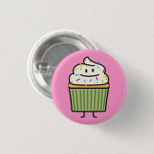 カップケーキは甘いコップのデザートを凍らすバニラを振りかけます 缶バッジ (正面&裏面)