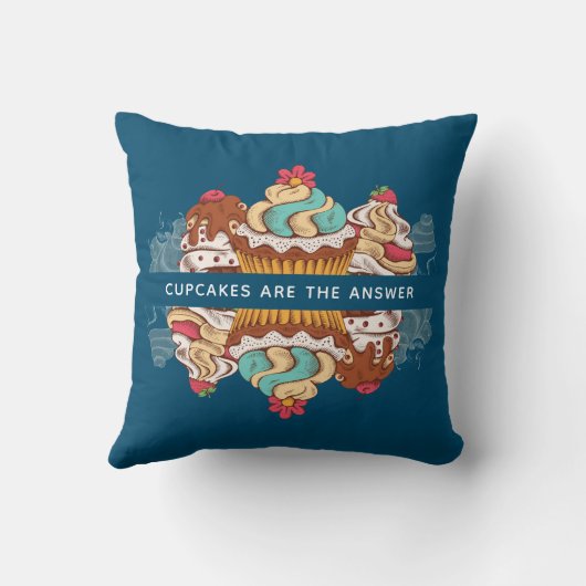 カップケーキは答えおもしろいことわざ クッション (裏面)