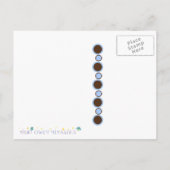 カップケーキは郵便はがきは感謝していしています(青い) ポストカード (裏面)